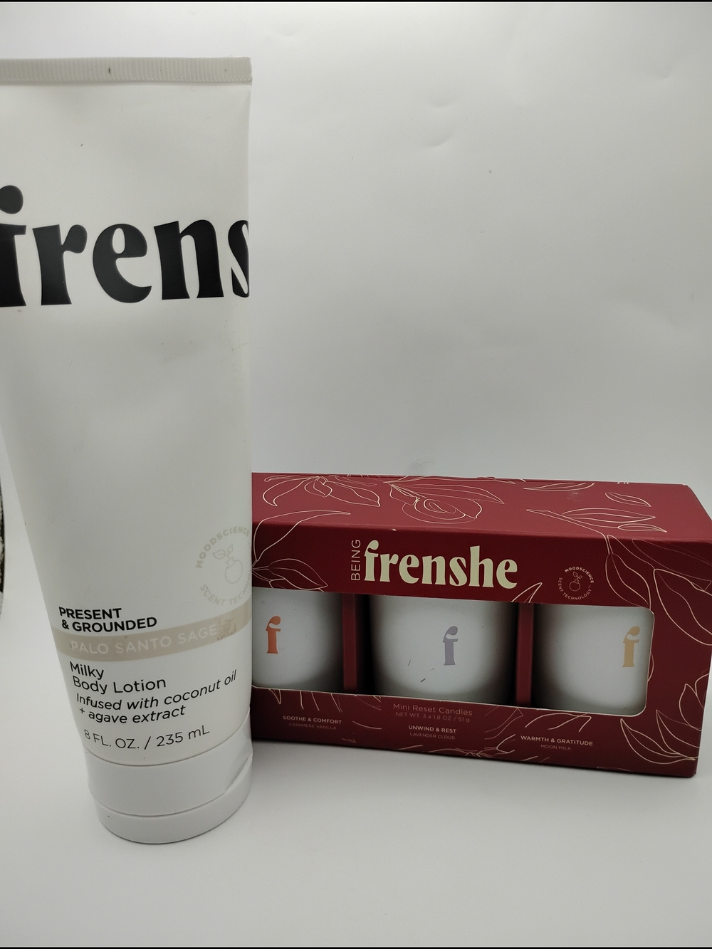 Being Frenshe Palo Santo Sage Milky Body Lotion & A 3 Pieces Of Scented Candles